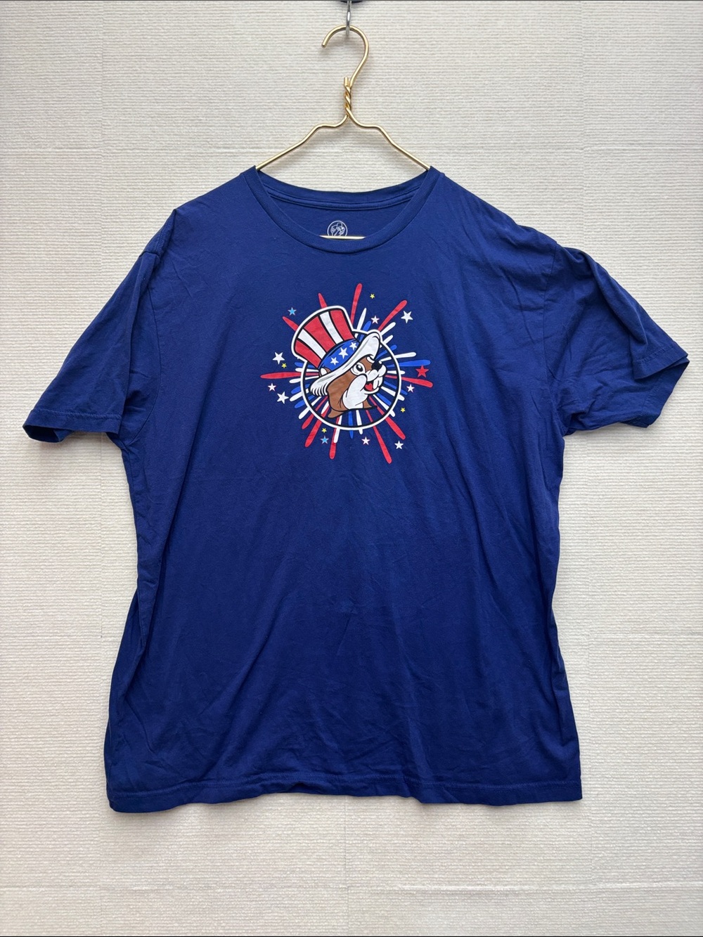 Buc-ee’s XL Men's Navy Graphic Tee with Patriotic Mascot 4th of July